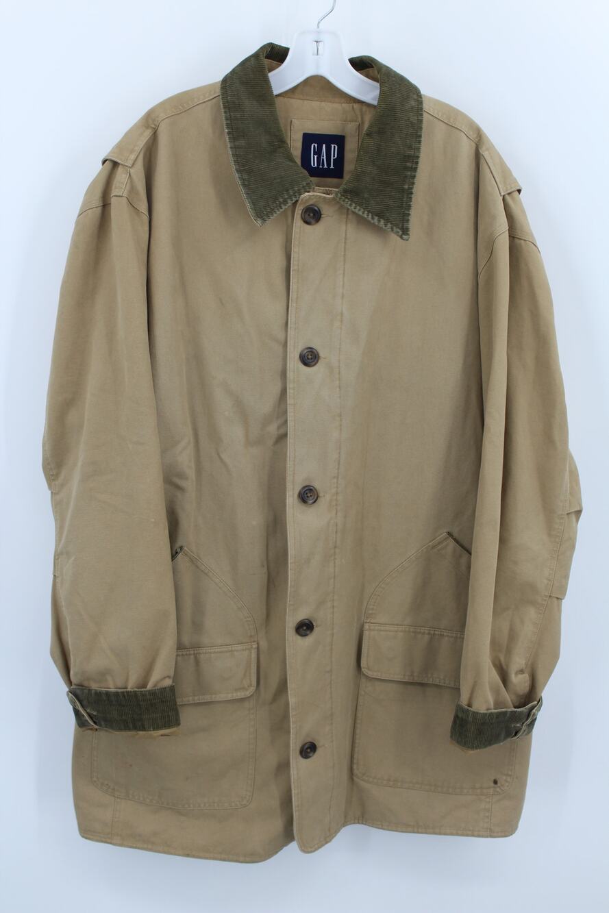 GAP Tan Canvas Quilt Lined Lightly Insulated Chore Coat Men's 2XL